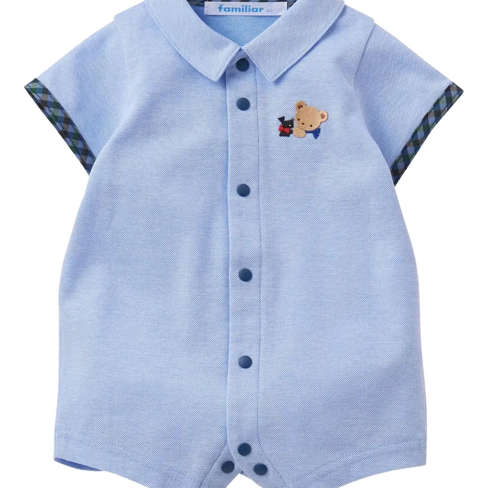 ромпер с короткими рукавами и вышивкой