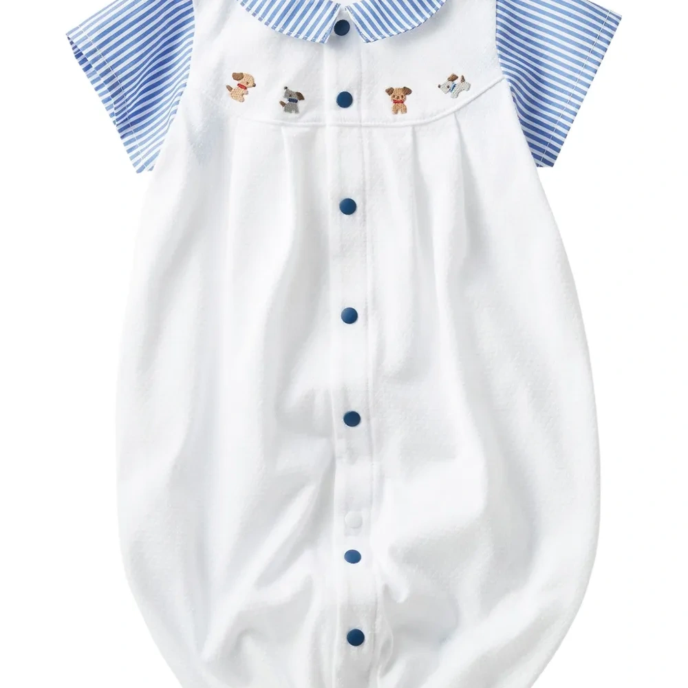 ромпер с отделкой в полоску