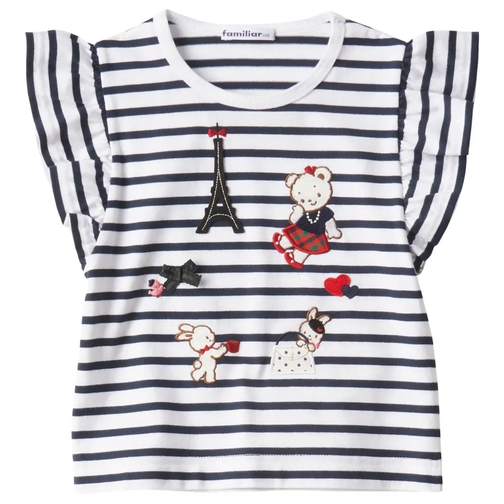 полосатая футболка с оборками