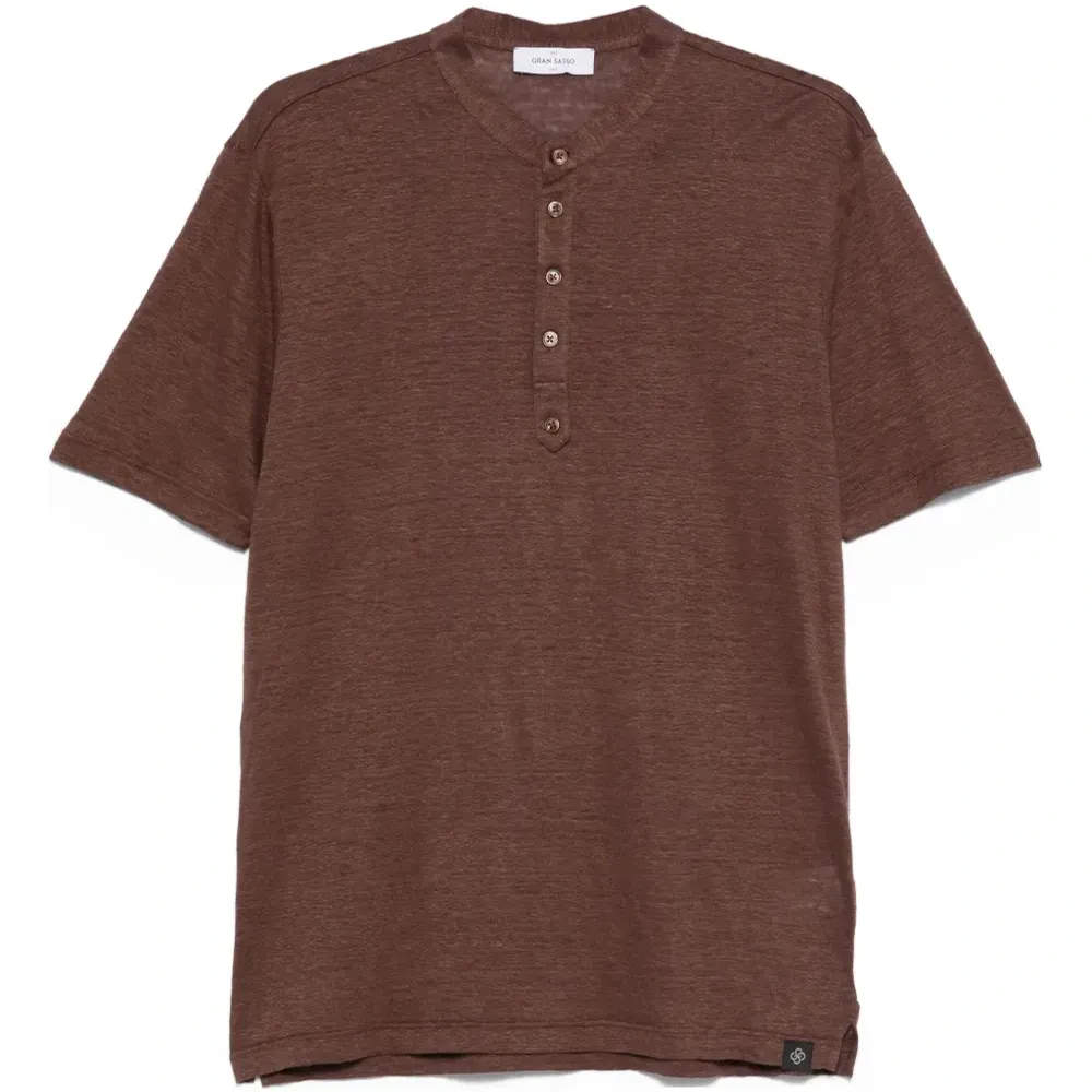 Футболка с планкой на пуговицах