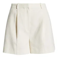 Pleated-front tailored shorts