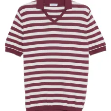 Полосатая футболка с воротником поло