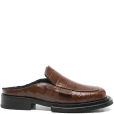 Мюли с тиснением под кожу крокодила