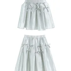 Комплект из топа и юбки с бантами