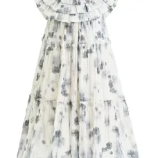 Платье с оборками и цветочным принтом