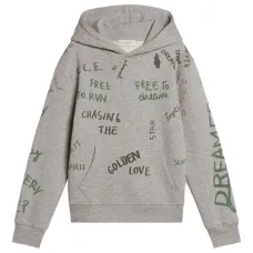 Флисовое худи с принтом