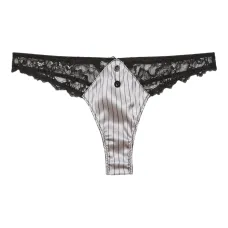 Кружевные трусы-стринги в тонкую полоску Кружевные трусы-стринги в тонкую полоску