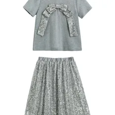 Комплект из топа и юбки с бантом