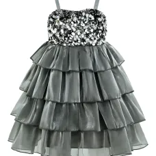 Многослойное платье с пайетками