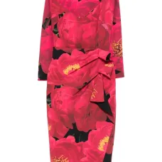 Драпированное платье с цветочным принтом Драпированное платье с цветочным принтом