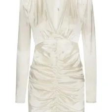 атласное платье мини со сборками