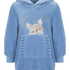 Платье с оборками и графичным принтом