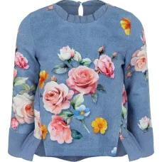 Топ с оборками и цветочным принтом Топ с оборками и цветочным принтом