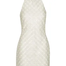 платье с пайетками и вырезом халтер