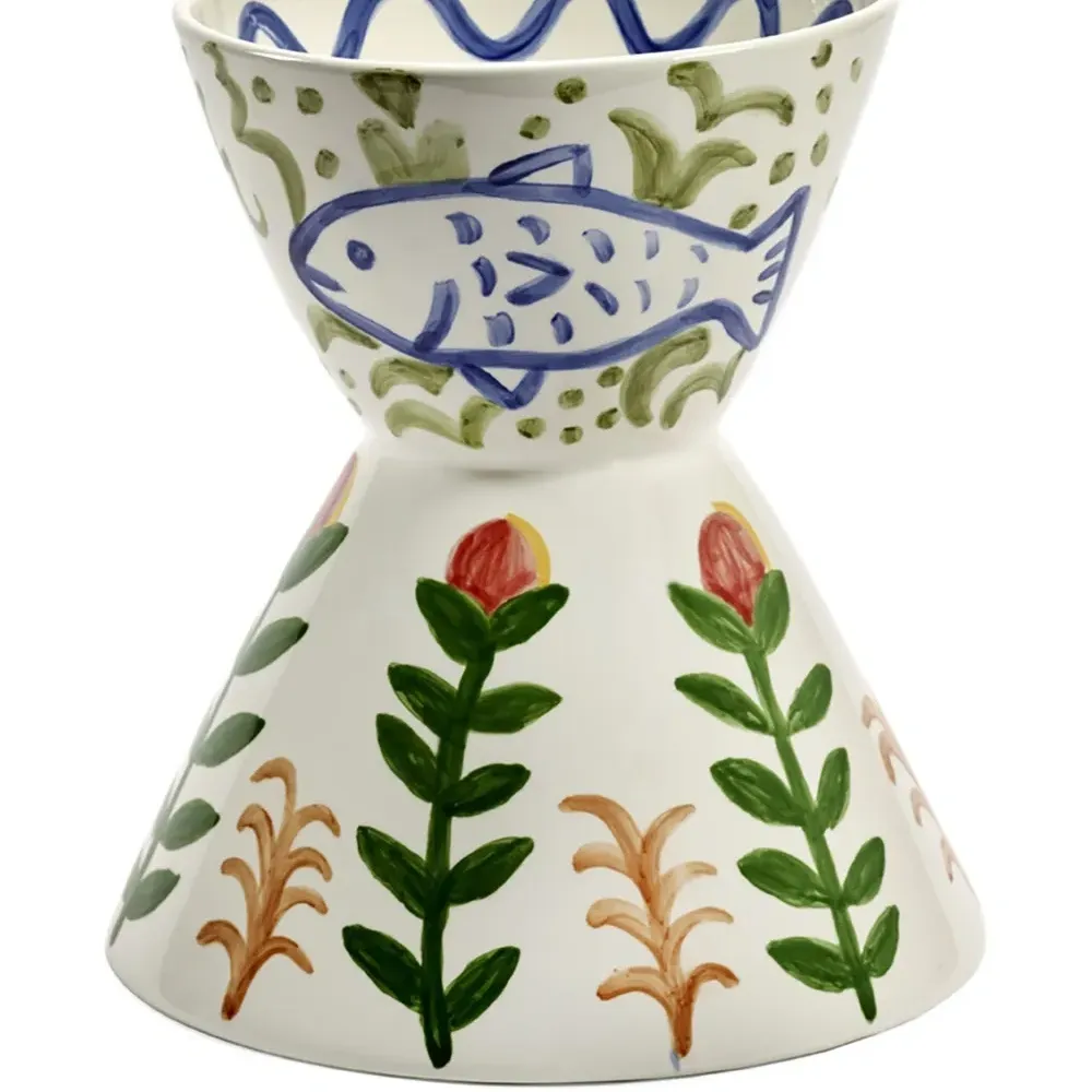 Ваза fish с цветочным принтом