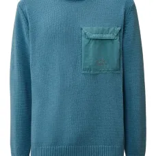 Свитер с вышитым логотипом и клапанным карманом