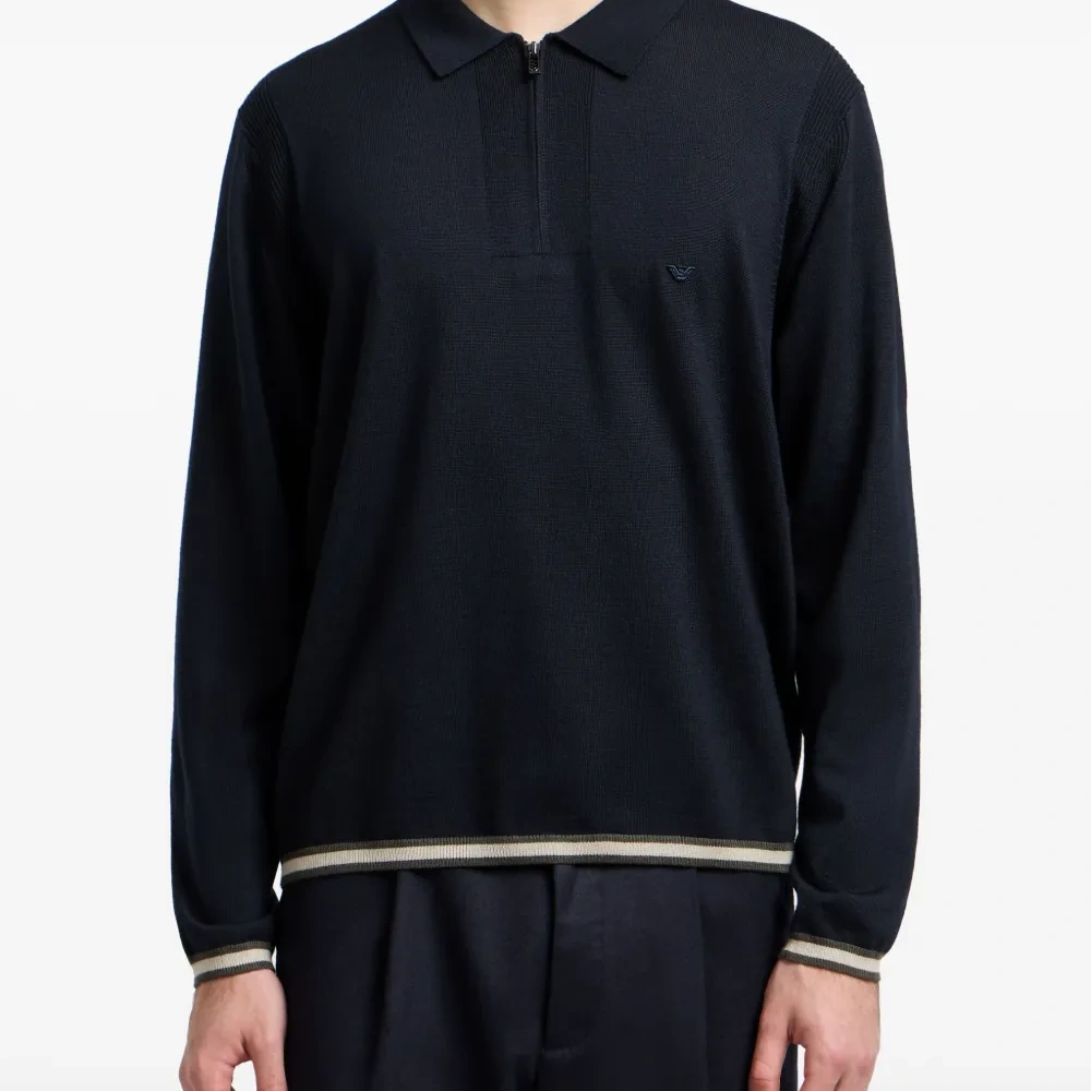 шерстяная рубашка поло с воротником на молнии