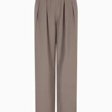 брюки с эластичным поясом и складками