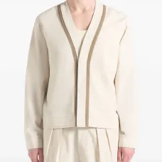 Льняной кардиган Alain с контрастной планкой