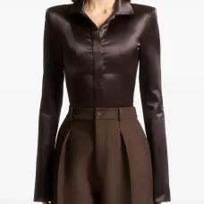 Атласное боди Louise с широкими плечами