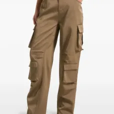 Атласные брюки карго Emilie с завышенной талией