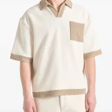 Рубашка поло Brice Boxy в технике кроше Рубашка поло Brice Boxy в технике кроше