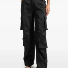 Атласные брюки карго Emilie с завышенной талией