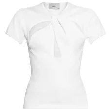 топ с короткими рукавами и драпировкой