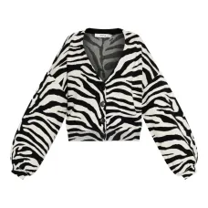 Кардиган с объемными рукавами и зебровым принтом Кардиган с объемными рукавами и зебровым принтом