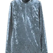 Бархатный топ с высоким воротником