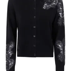 шерстяной кардиган с кружевом