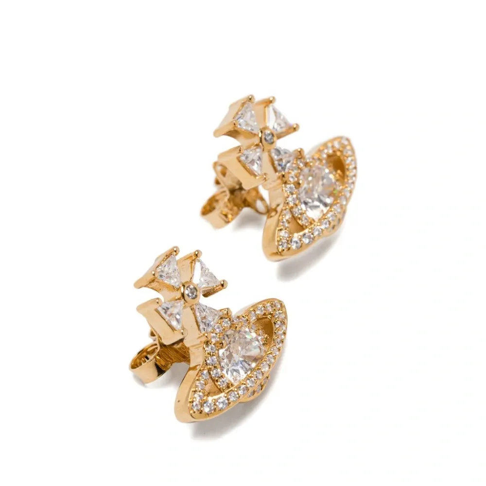 серьги Orb Cross с цирконами серьги Orb Cross с цирконами