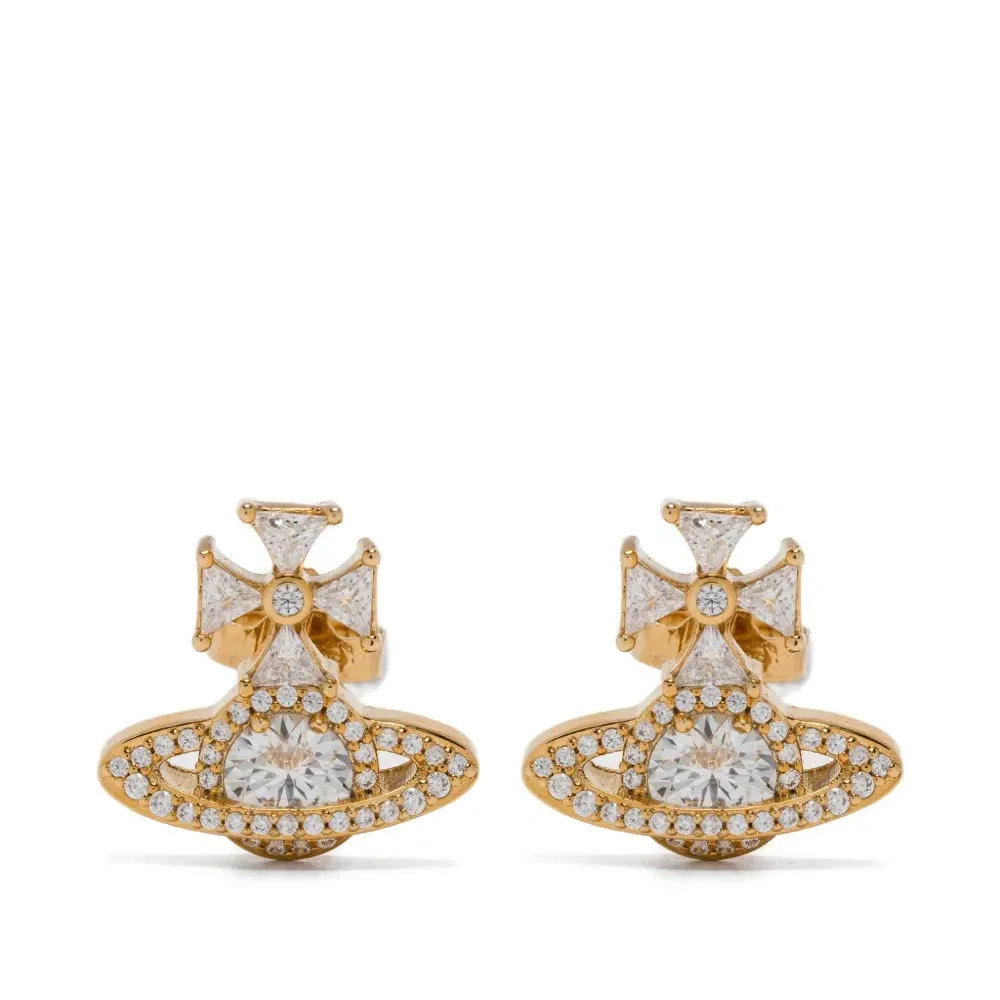 серьги Orb Cross с цирконами серьги Orb Cross с цирконами