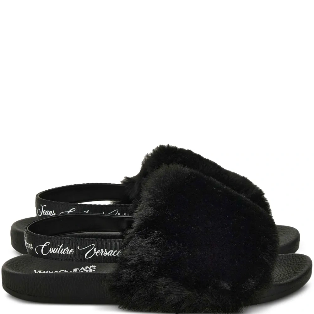 Шлепанцы с ремешком на пятке и мехом Шлепанцы с ремешком на пятке и мехом