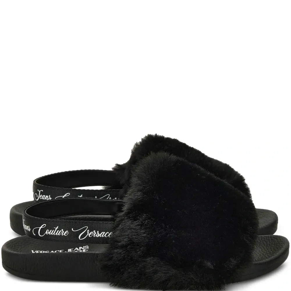 Шлепанцы с ремешком на пятке и мехом Шлепанцы с ремешком на пятке и мехом