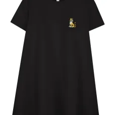 платье с короткими рукавами и вышивкой