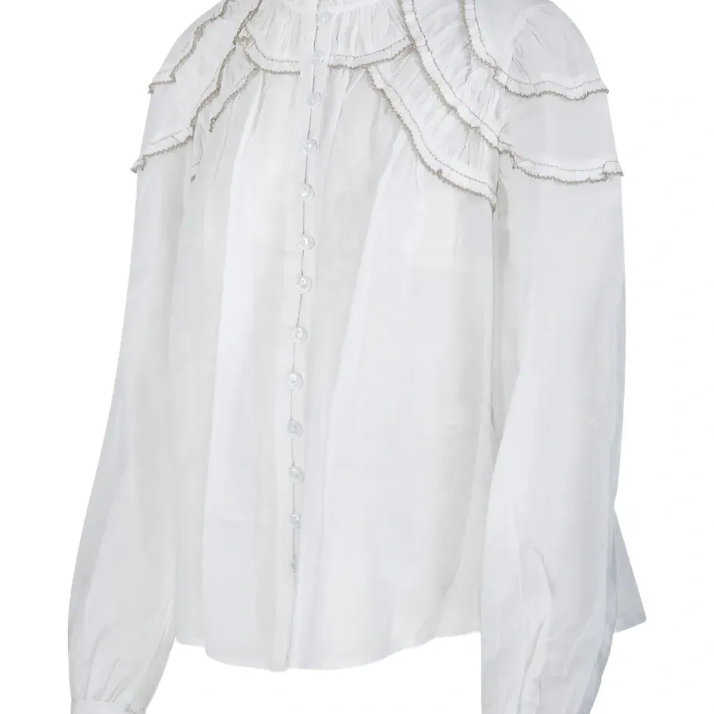 Блузка Christa с высоким воротником и оборками Блузка Christa с высоким воротником и оборками