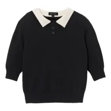 Шерстяной топ с контрастным воротником