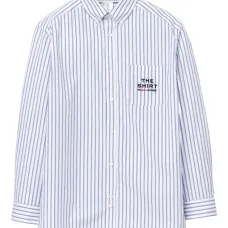 Полосатая рубашка с вышивкой