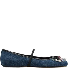 Балетки The Gem Denim с кристаллами