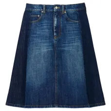 Двухцветная джинсовая юбка