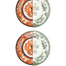 Floral-patterned divided plate