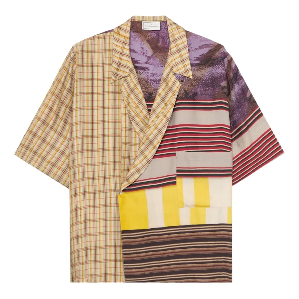 шелковая рубашка со вставками