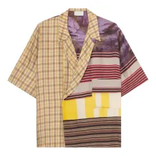 шелковая рубашка со вставками