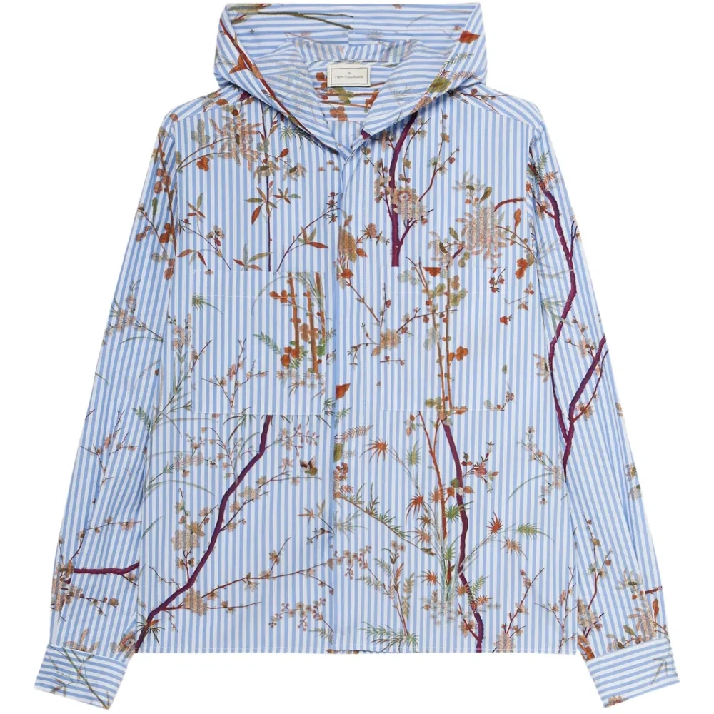 рубашка с капюшоном и цветочным принтом