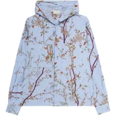 рубашка с капюшоном и цветочным принтом