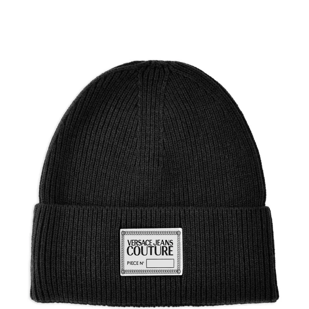 Шапка бини в рубчик с логотипом