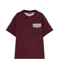 Футболка с зигзагообразным узором и нагрудным карманом Футболка с зигзагообразным узором и нагрудным карманом