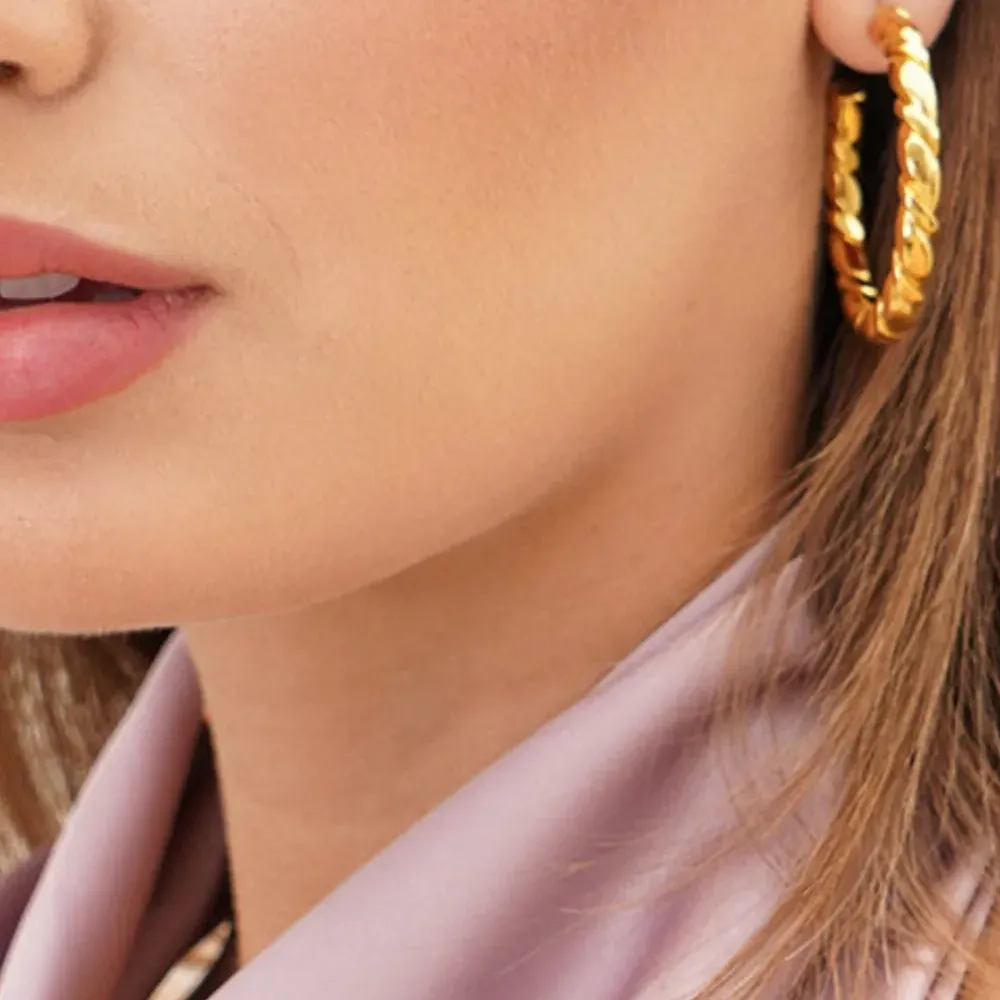 Витые серьги-кольца Fusilli