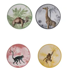 Тарелки с анималистичным принтом (набор из четырёх штук)